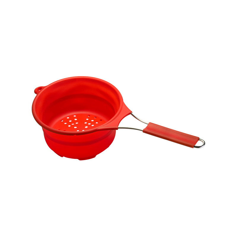 SY3013 silicone foldable colander with handle